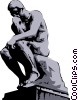 Rodin S Thinker Vector Clipart Illustration