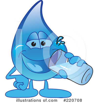 Royalty Free  Rf  Water Droplet Character Clipart Illustration  220708