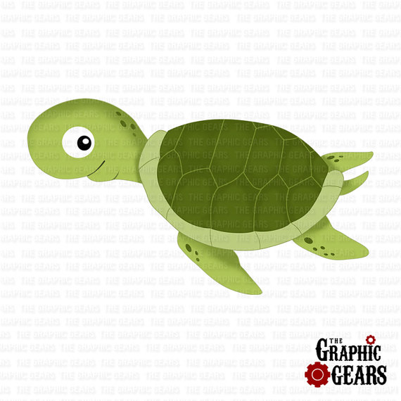 Sea Turtle Clip Art Cute Swimming Baby Sea Turtle By Graphicgears