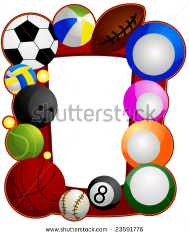 Sports Borders On Ball Sports Frame Vector 23591776 Shutterstock