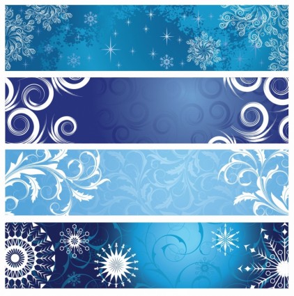 Vector Christmas Banners With Snowflakes Vector Banner Free Vector    