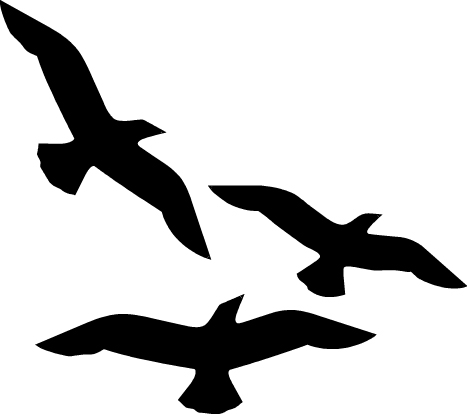 Birds Flying Silhouette Clip Art Image