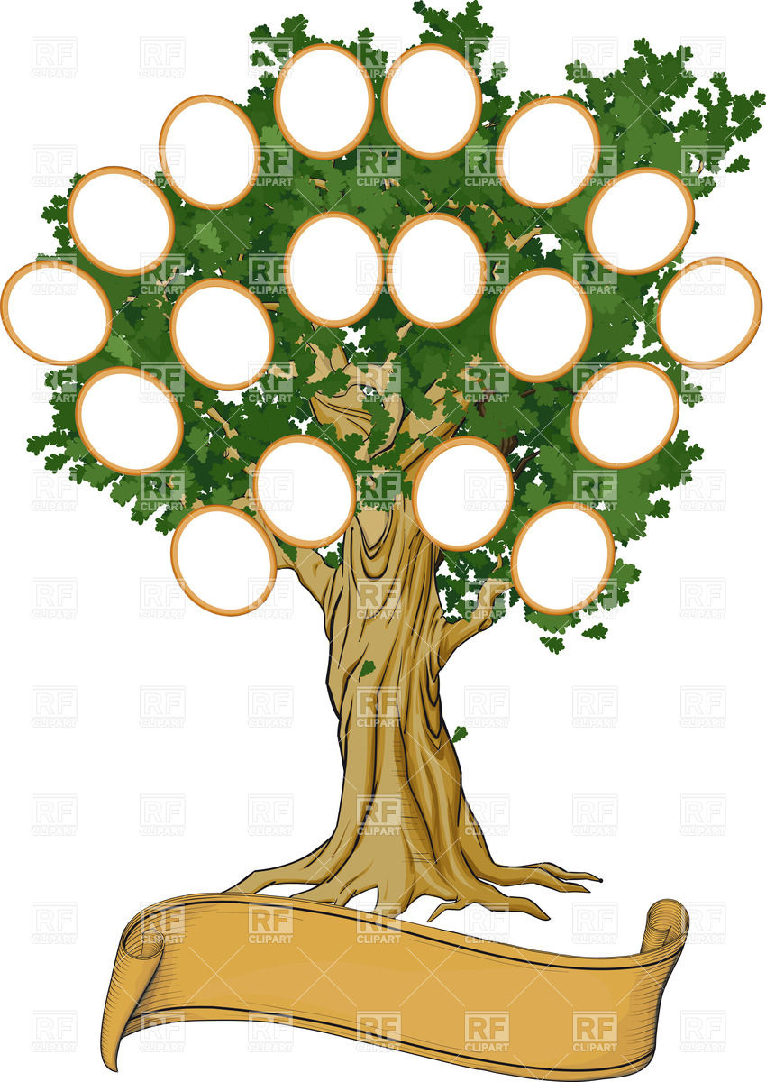 Family Tree Clipart Family Tree With Photo Frames And Banner For The