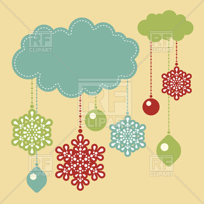 Flat Cartoon Clouds Balls And Snowflakes 29183 Design Elements