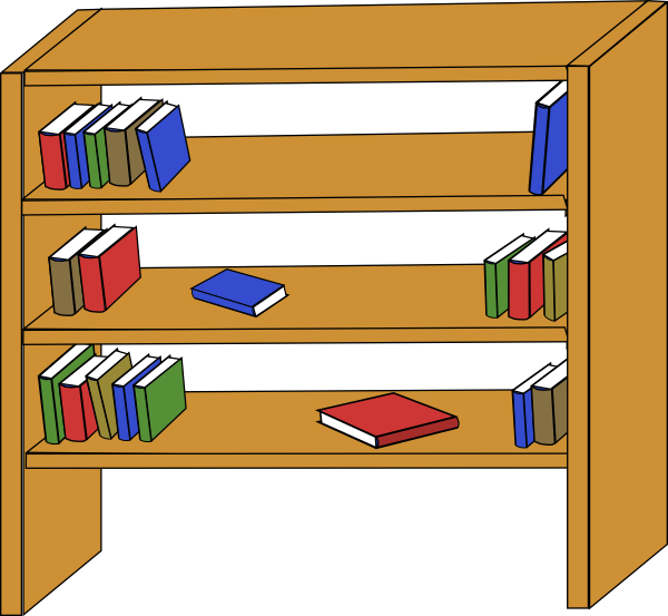 Furniture Library Shelves Books Clip Art