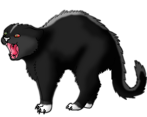 Hissing Cat Drawing Dark Forest For Clipart