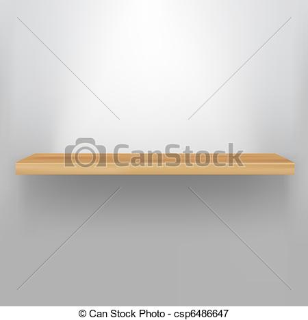 Of Empty Wood Shelf Vector Illustration Csp6486647   Search Clipart