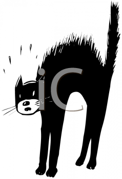 Royalty Free Clip Art Image  Scared Hissing Black Cat