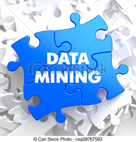 Stock Illustration Of Data Mining On Blue Puzzle   Data Mining On Blue
