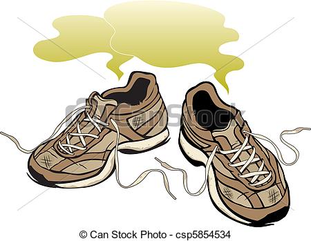 Vector Of Smelly Sneakers   Vector Illustration Of A Pair Of Smelly