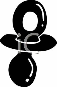 Black And White Pacifier Clip Art Image 
