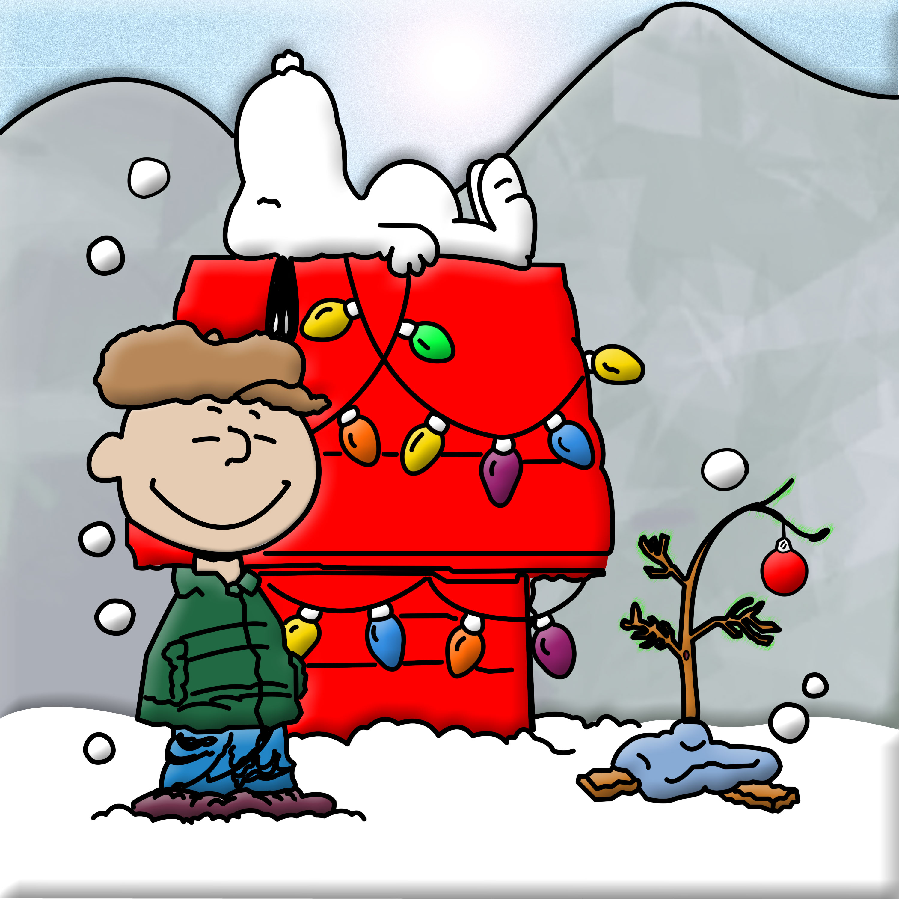 Charlie Brown Snoopy Christmas Starry Christmas Tree White