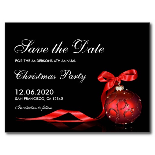Christmas   Holiday Party Save The Date Postcard   Zazzle