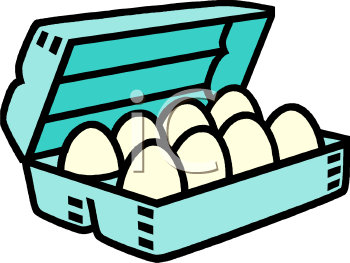 Dozen Eggs In A Carton Clip Art   Royalty Free Clipart Illustration