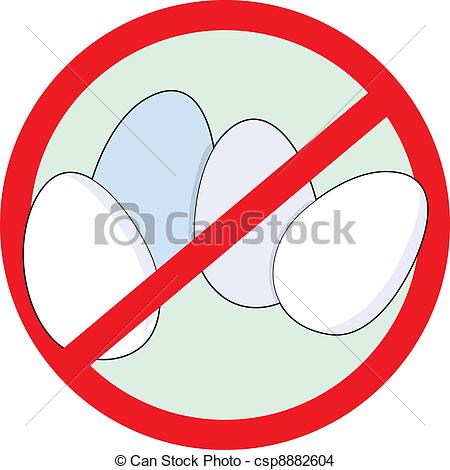 Eps Vector Of No Eggs   A Red Circle Outline With A Slash Through It