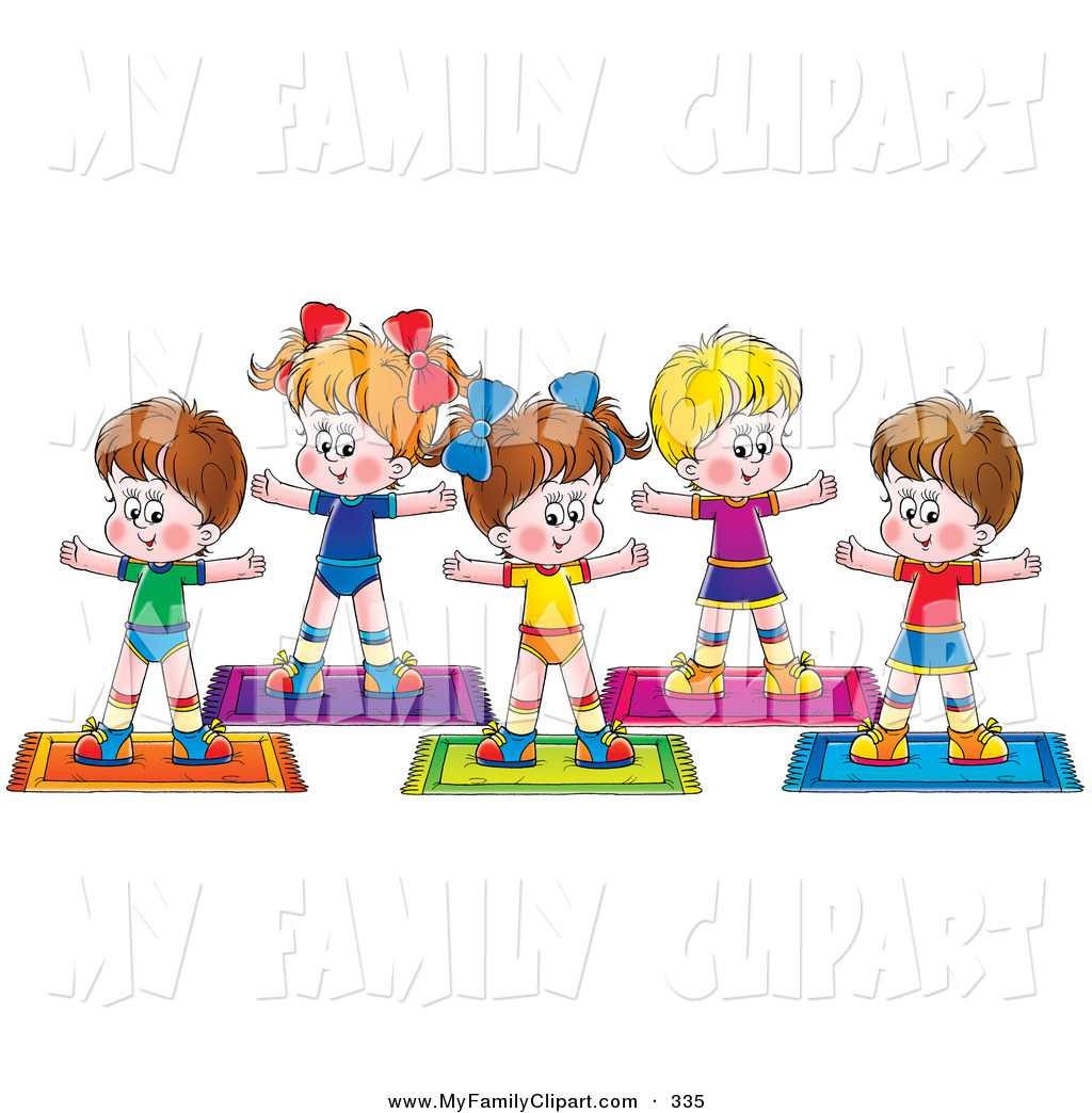 Family Exercise Clip Art Clip Art Of A Group Of Five