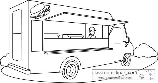 Food   Food Truck Outline   Classroom Clipart