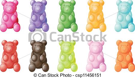 Gummy Bears Clip Art Clipart Vector Of Gummy Bears   Illustration Of