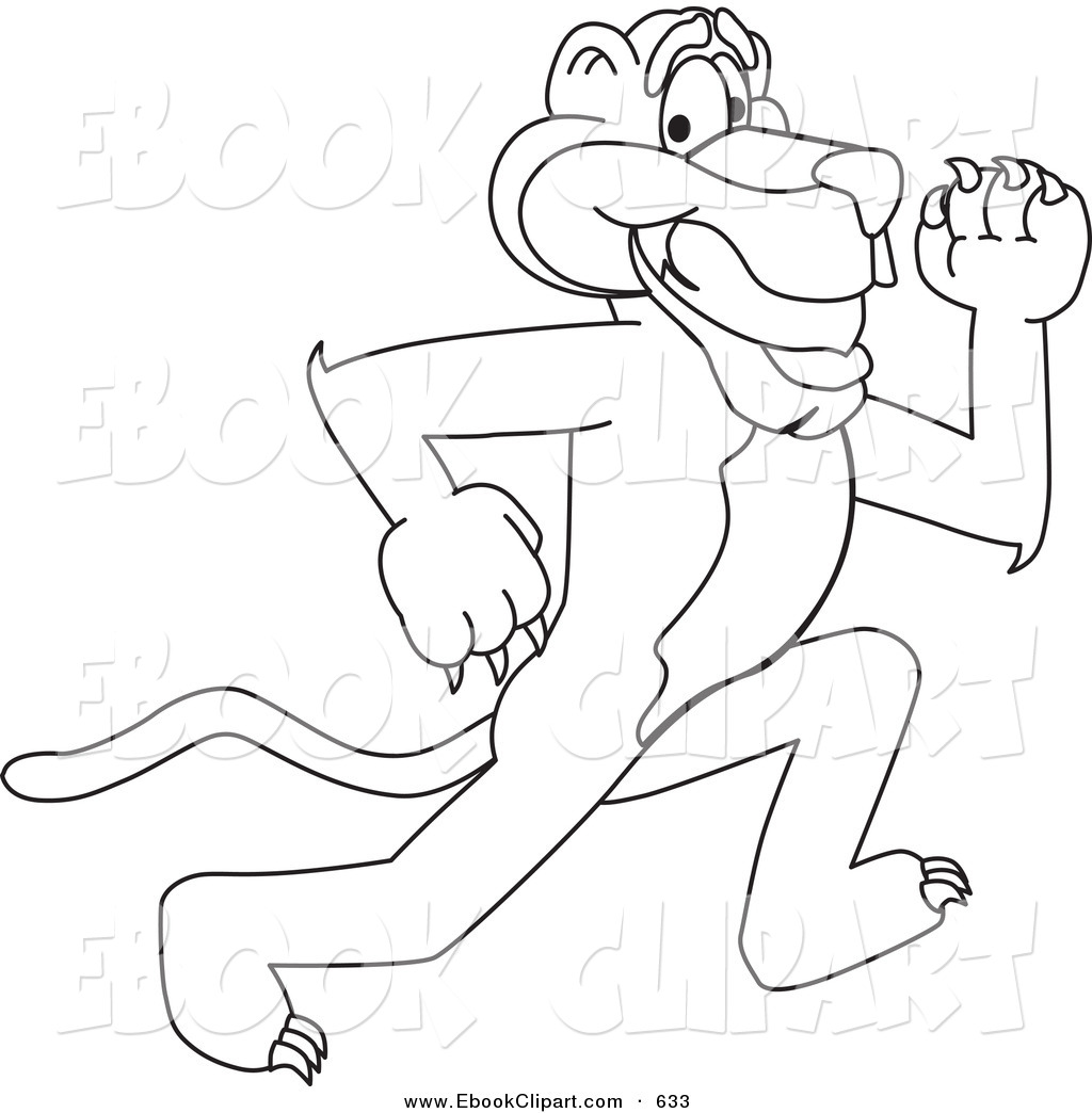 Larger Preview  Vector Clip Art Of A Coloring Page Of A Panther