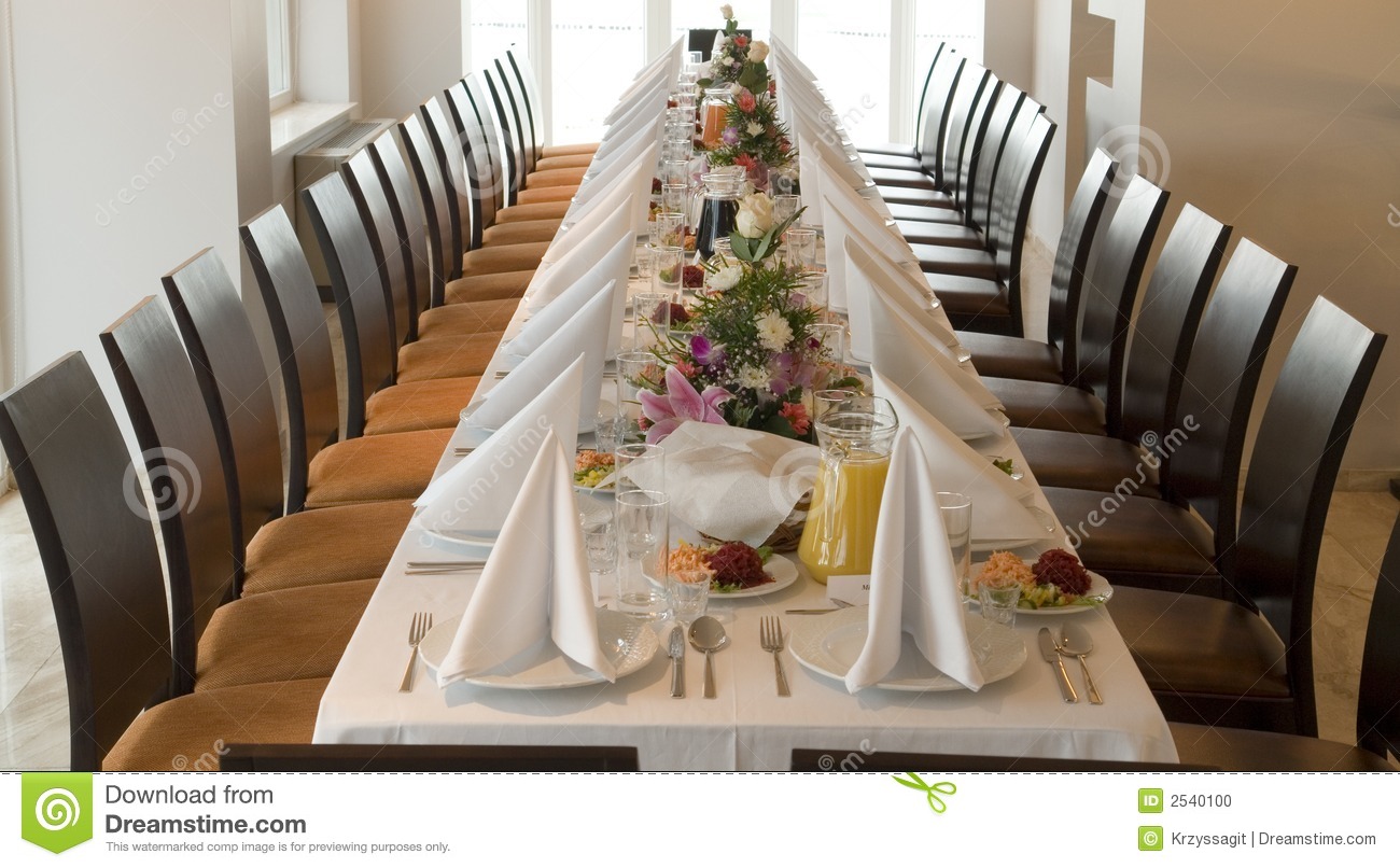 Long Banquet Ttable Stock Photo   Image  2540100