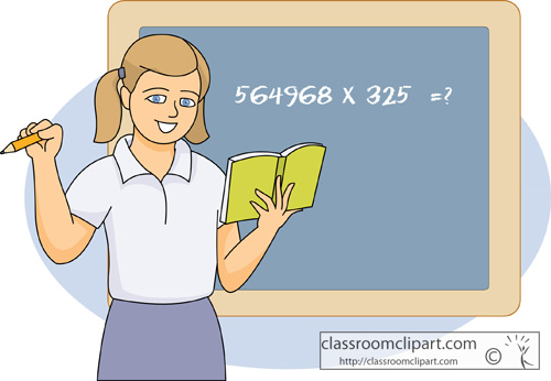Mathematics   Solving Math Problem On Chalkboard   Classroom Clipart