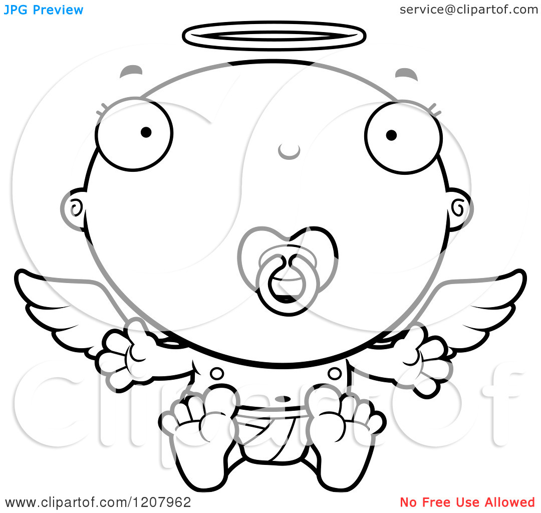 Pacifier Clipart Black And White Cartoon Of A Black And White Baby    