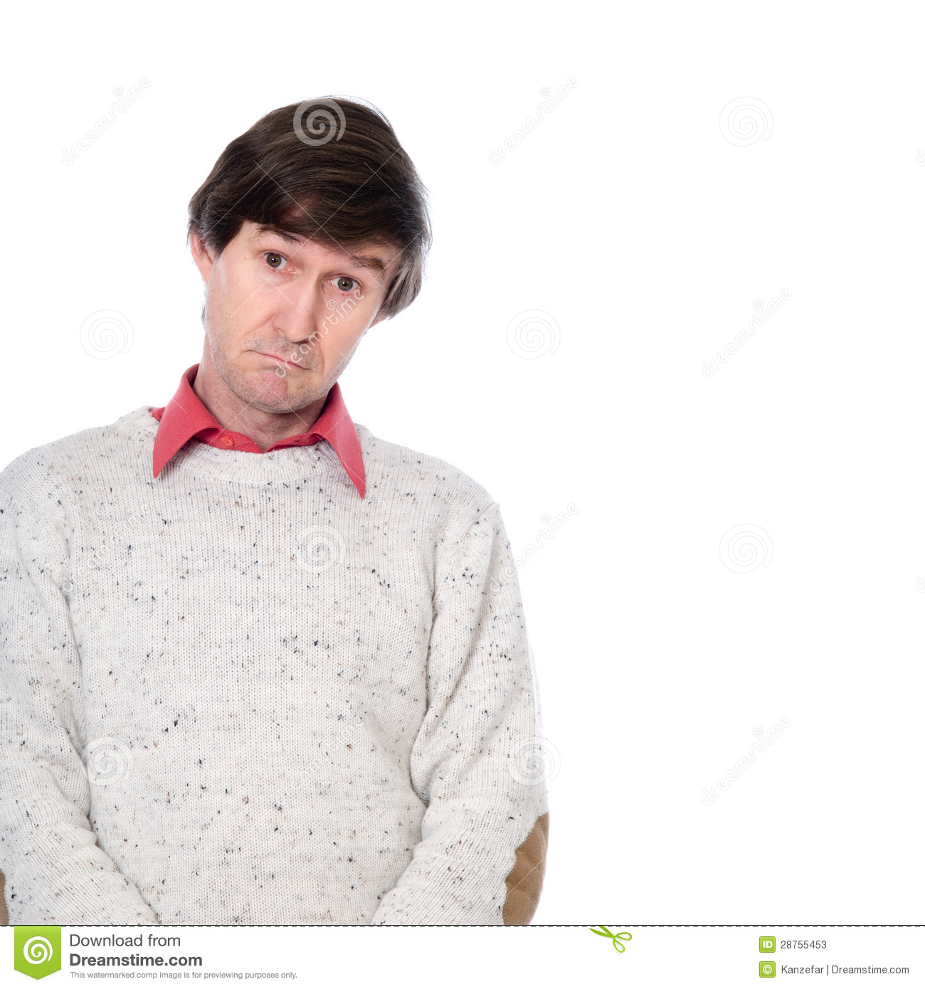     Photos  Portrait Of A Man In A Sweater With A Stupid Look On His Face