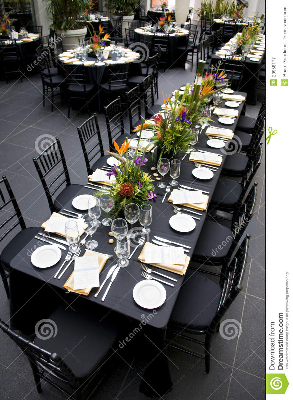 Reception Space With Tables Set For Banquet