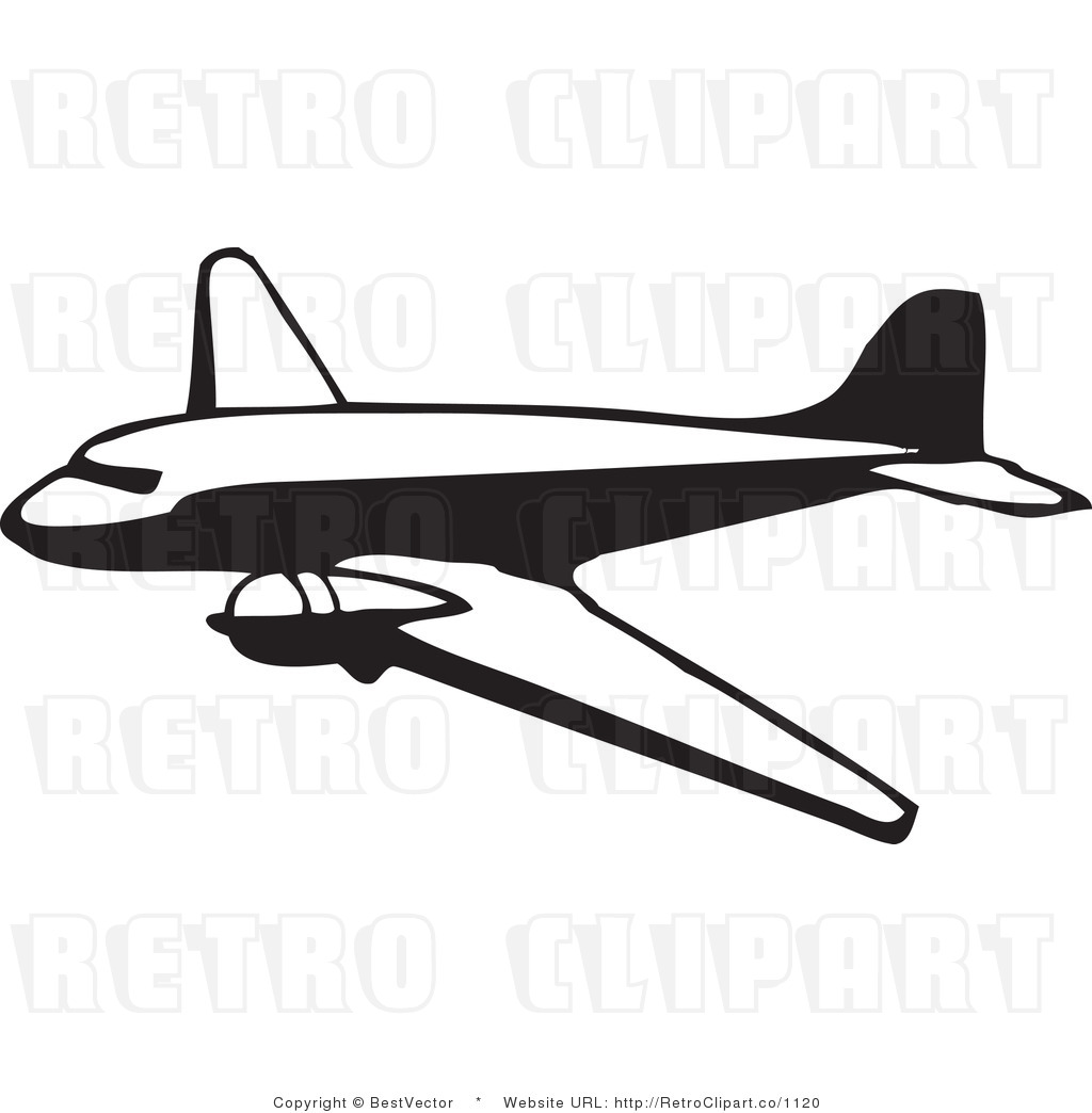 Retro Vector Clip Art Of A Commercial Airliner By Bestvector    1120