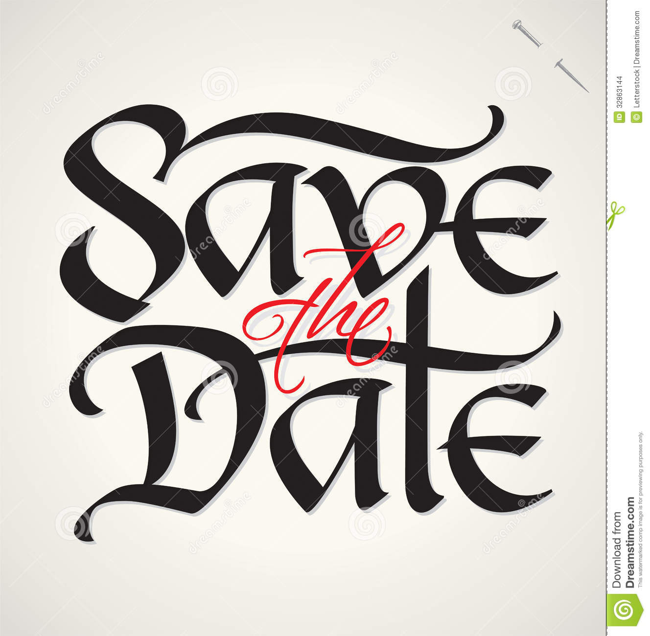 Save The Date Holiday Clipart Save The Date Hand Lettering