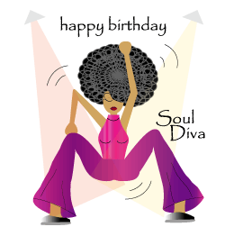 Soul Diva Black Birthday Card   Jwgreetings Co Uk