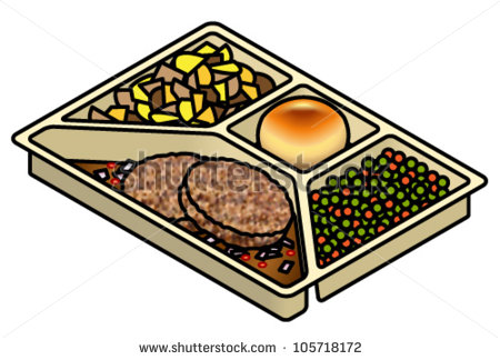 Tv Dinner Tray With Beef Patties Potatoes Biscuit Scone Peas And    
