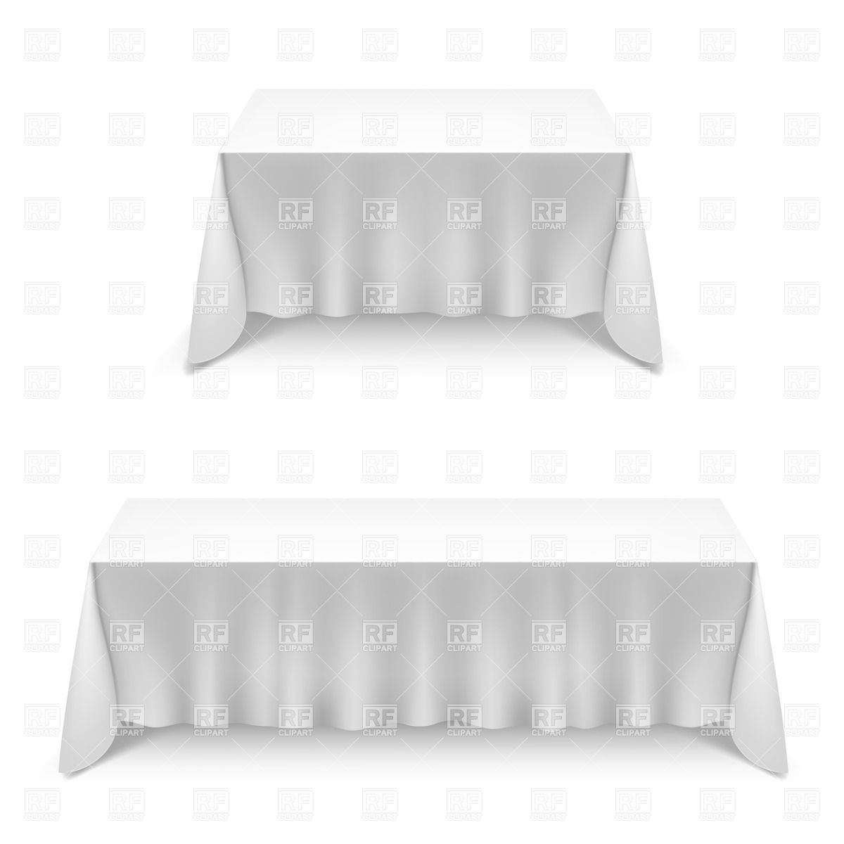 Two Tables With White Tablecloth Vector