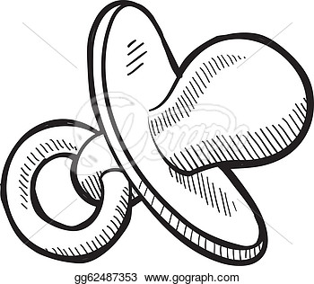Vector Stock   Baby Pacifier Sketch  Clipart Illustration Gg62487353