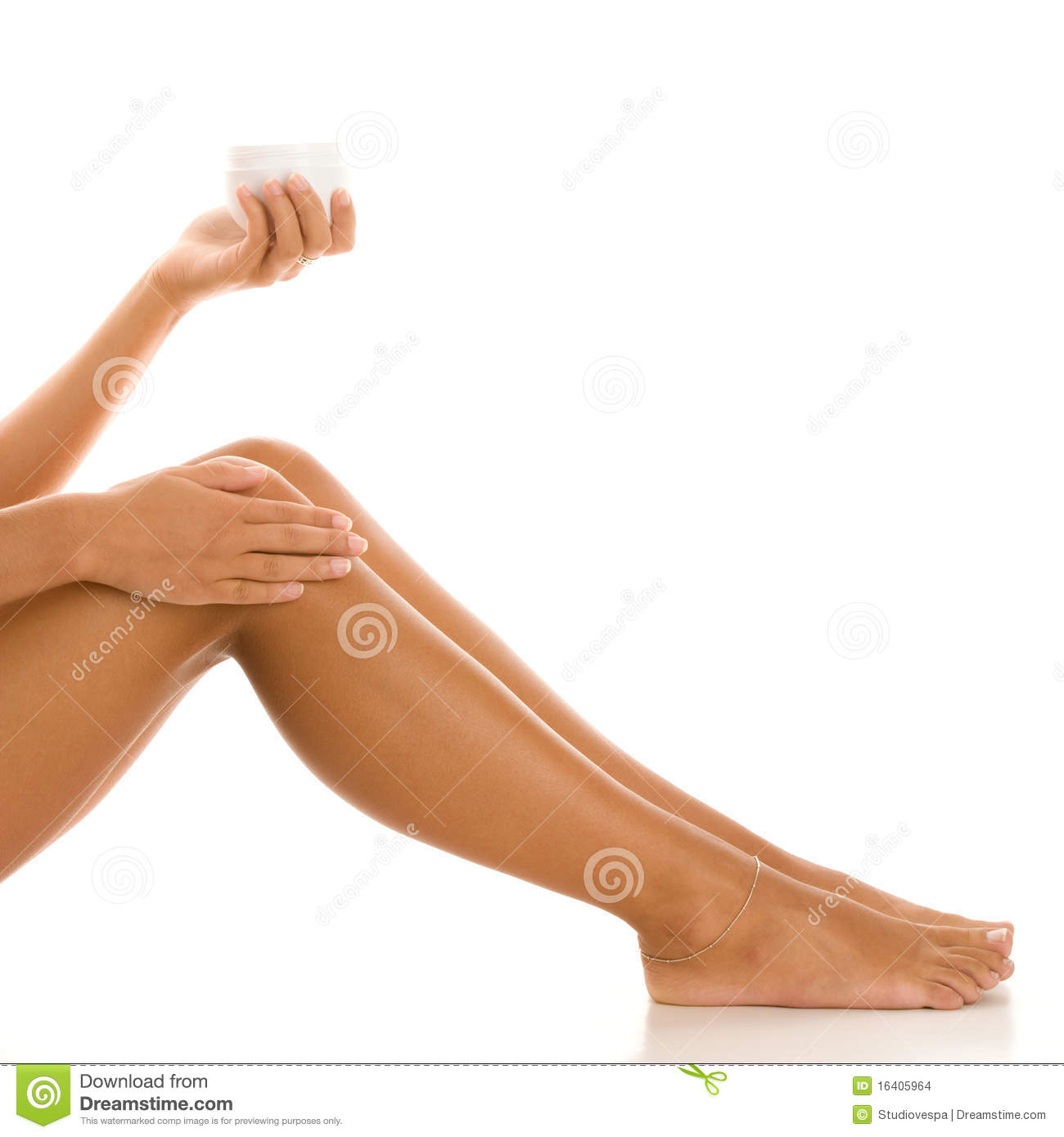 Woman With Jar Of Body Lotion Stock Images   Image  16405964
