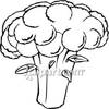 Black And White Broccoli Royalty Free Clipart Picture 090412 232725    
