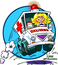 Cartoon Ambulance With Woman Driver
