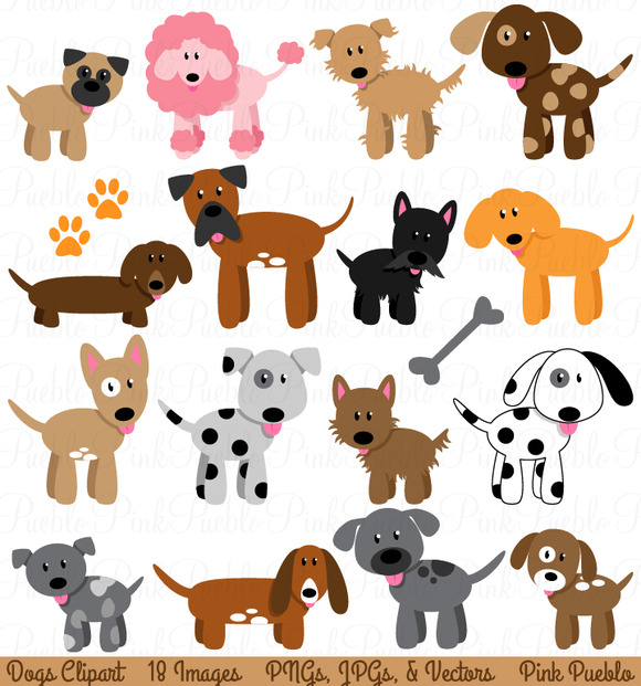 Clipart 2 Dogs Dog And Puppy Clipart And