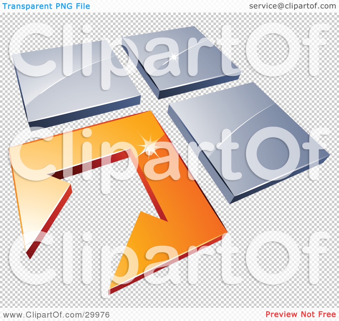Clipart Illustration Of A Pre Made Logo Of An Arrow In An Orange