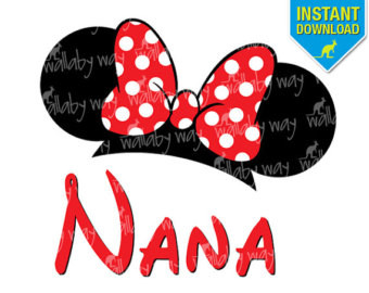 Disney Minnie Ears Nana Printable I Ron On Transfer Or Use As Clip Art    