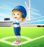 Female Athlete With A Blue Uniform Stock Photography
