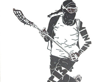 Female Lacrosse Player Name Silhoue Tte