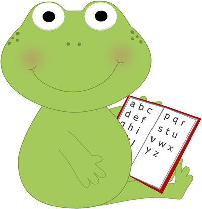 Frog Reading Clip Art Image   Frog Sitting With A Book In Its Lap And
