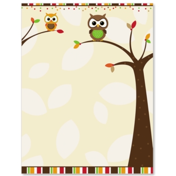 Home Border Papers Designed Border Papers Autumn Owl Border Paper