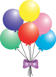 Image   Clip Art Illustration Of A Balloon Bouquet With A Purple Bow