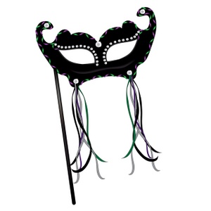 Mardi Gras Clipart Image   Black Mardi Gras Mask With A Handle