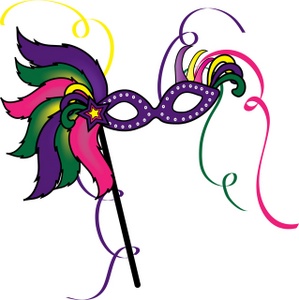Mask Clipart Image   A Feathered Mardi Gras Mask