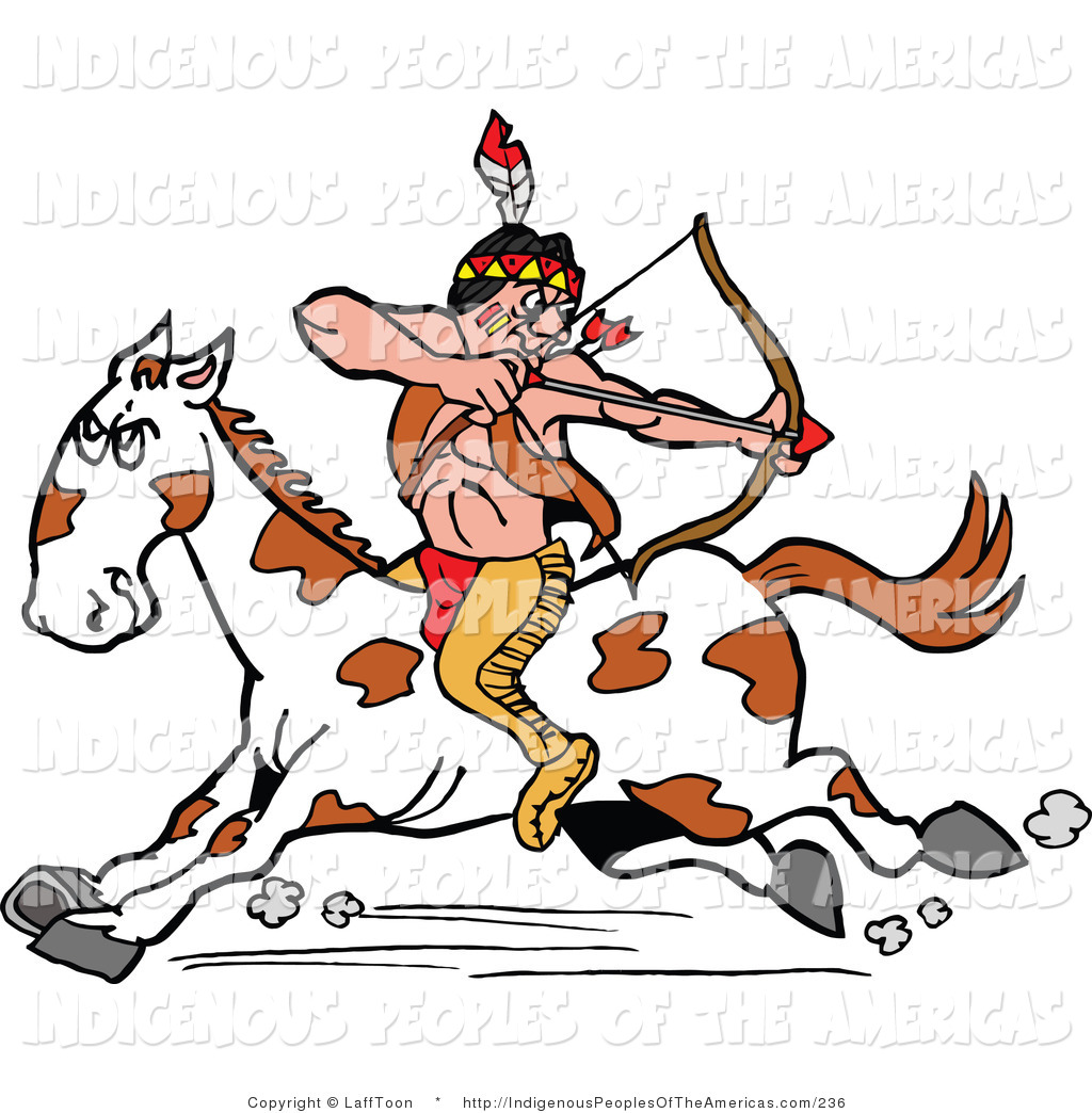 Native American Indian Archer On A Running Horse