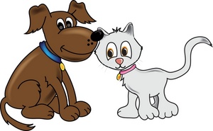 Pets Clipart Image   Cute Cartoon Critters   Two Pets A Dog And A Cat