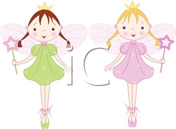 Picture Of Two Ballerina Fairies Holding Wands And Standing On Their